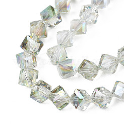 Electroplate Transparent Glass Beads Strands&nbsp;EGLA-N002-29-C03