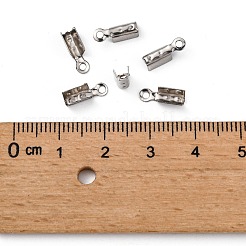 Tarnish Resistant 201 Stainless Steel Fold Over Crimp Cord Ends&nbsp;STAS-R055-08