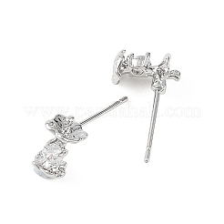 SHEGRACE Apple Brass Micro Pave Clear Cubic Zirconia Stud Earrings&nbsp;XGRQ4N144-715P