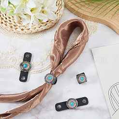 6Pcs PU Leather with Alloy Scarf Clips&nbsp;FIND-CL0001-84A