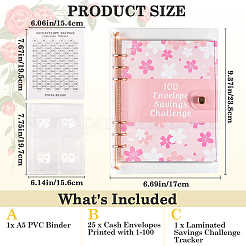 A5 PVC 100 Envelope Challenge Savings Binder&nbsp;AJEW-WH0471-112B