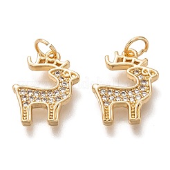 Brass Micro Pave Clear Cubic Zirconia Pendants&nbsp;ZIRC-B002-45G