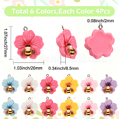 24Pcs 6 Colors Opaque Resin Pendants&nbsp;RESI-SC0006-46