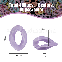 480Pcs 6 Style Opaque Acrylic Linking Rings&nbsp;OACR-HY0001-06
