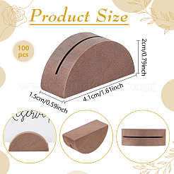 100Pcs Half Round Wood Name Card Holder&nbsp;DJEW-WA0001-07B