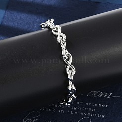 304 Stainless Steel Infinity Link Chain Bracelets for Women Men&nbsp;BJEW-F488-53D-P