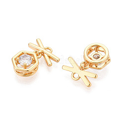 Brass Micro Pave Cubic Zirconia Charms&nbsp;KK-N263-74B-G