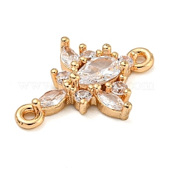 Brass Pave Clear Cubic Zirconia Connector Charms&nbsp;ZIRC-U004-02G-02