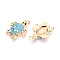 Alloy Rhinestone and Enamel Pendants&nbsp;PALLOY-T092-40G-04