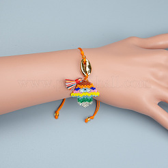 Bohemian Miyuki Beaded Hamsa Hand Charm Adjustable Women's Bracelets&nbsp;PZ5125