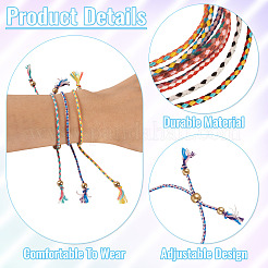 24Pcs 12 Colors Bohemian Braided Polyester Cord Bracelet Making&nbsp;MAK-TA0001-34