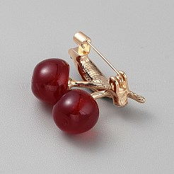 Cherry Resin Brooches for Backpack Clothes&nbsp;JEWB-CJC0010-007