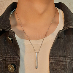Clear Cubic Zirconia Column Urn Ashes Pendant Necklace&nbsp;BOTT-PW0002-001P