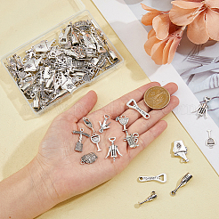 120Pcs 12 Styles Tibetan Style Alloy Pendants&nbsp;FIND-DC0004-22