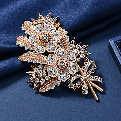 Malus Spectabilis Alloy Rhinestone Brooches for Backpack Clothes&nbsp;PW-WG79A77-01