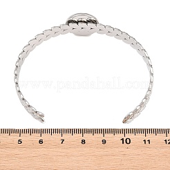 304 Stainless Steel Leaf Cuff Bangle Making&nbsp;STAS-F366-10A-P