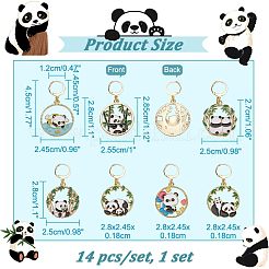 Alloy Enamel Panda Pendant Stitch Markers&nbsp;HJEW-AB00267