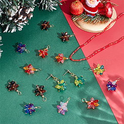 20Pcs 5 Styles Flower Acrylic Pendants&nbsp;PALLOY-PH01852