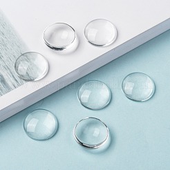 Transparent Glass Cabochons&nbsp;GGLA-R026-18mm