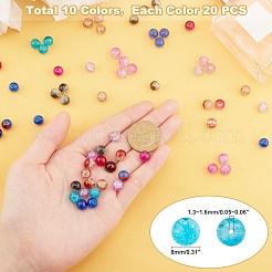 Round Transparent Crackle Glass Beads&nbsp;CCG-X0008-01-8mm