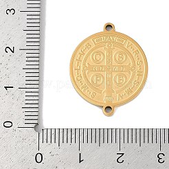 Ion Plating(IP) 304 Stainless Steel Saint Benedict Cross Medal Connector Charms&nbsp;STAS-M080-08G