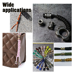 6Pcs 3 Colors Outdoor EDC Tool Brass Parachute Rope European Beads&nbsp;KK-NB0003-72A