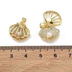 Brass Micro Pave Clear Cubic Zirconia Pendants&nbsp;KK-A294-05G