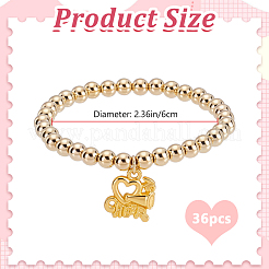 36Pcs CCB Plastic Round Bead Bracelets&nbsp;BJEW-DR00021