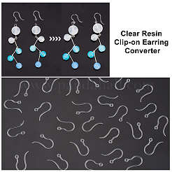 100Pcs Transparent Resin Earring Hooks&nbsp;RESI-AR0001-26