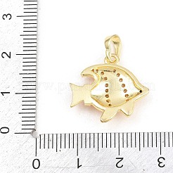 Brass Micro Pave Cubic Zirconia Pendants&nbsp;KK-F938-42G-02B