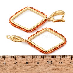 Rack Plating Brass Cubic Zirconia Rhombus Hoop Earrings&nbsp;EJEW-L303-02G