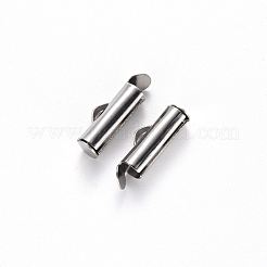 Tarnish Resistant 304 Stainless Steel Slide On End Clasp Tubes&nbsp;STAS-S115-01D-P