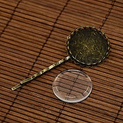 25mm Transparent Clear Domed Glass Cabochon Cover for Iron Hair Bobby Pin DIY Making&nbsp;DIY-X0069