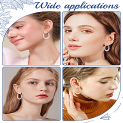 1Pair Brass Oval Hoop Earrings for Women&nbsp;EJEW-LP0001-36P