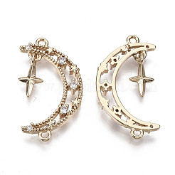 Brass Micro Pave Cubic Zirconia Links Connectors&nbsp;X-KK-R111-044