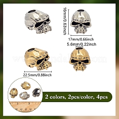 4Pcs 2 Colors Brass Beads&nbsp;KK-NB0003-97