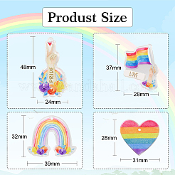 16Pcs 4 Styles Printed Acrylic Pendants&nbsp;MACR-CJ0001-52