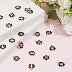 100Pcs Light Gold Plated Alloy Enamel Pendants&nbsp;ENAM-AR0001-75