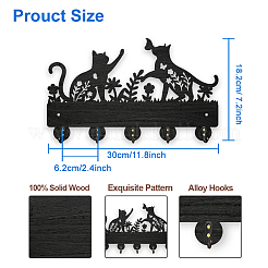 Wood & Iron Wall Mounted Hangers&nbsp;HJEW-WH0055-071