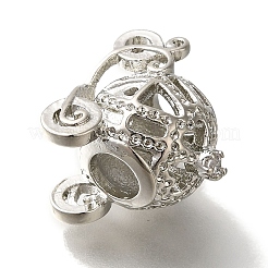 Rack Plating Brass European Beads&nbsp;KK-U019-07P