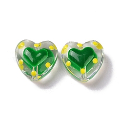 Glass Heart Beads&nbsp;GLAA-D005-01C