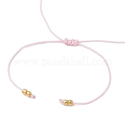 Natural Round Rose Quartz Beads Braided Bead Bracelets for Women&nbsp;BJEW-JB11655-07