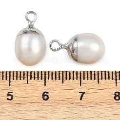 Natural Pearl Round Charms&nbsp;KK-D423-09P