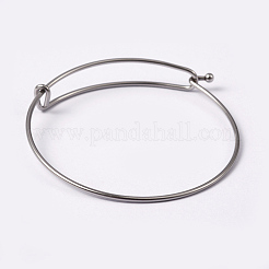 Tarnish Resistant Adjustable 304 Stainless Steel Expandable Bangle Making&nbsp;LS-BJEW-L604-09P