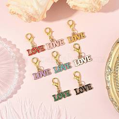 8Pcs 8 Colors Alloy Enamel Pendant Decorations&nbsp;HJEW-FS00084