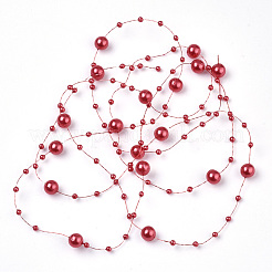 ABS Plastic Imitation Pearl Beaded Trim Garland Strand&nbsp;SACR-T354-01A