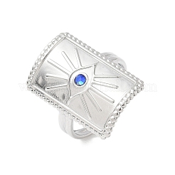 304 Stainless Steel Rhinestone Cuff Rings&nbsp;LS-RJEW-S626-09P