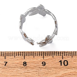 Brass Adjustable Open Cuff Rings for Women&nbsp;RJEW-R021-02P