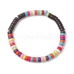 Synthetic Turquoise & Coconut Beads Stretch Bracelets for Women&nbsp;BJEW-JB12527-01