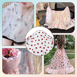 Strawberry Pattern Sequin Mesh Nylon Lace Fabric&nbsp;DIY-WH0453-03